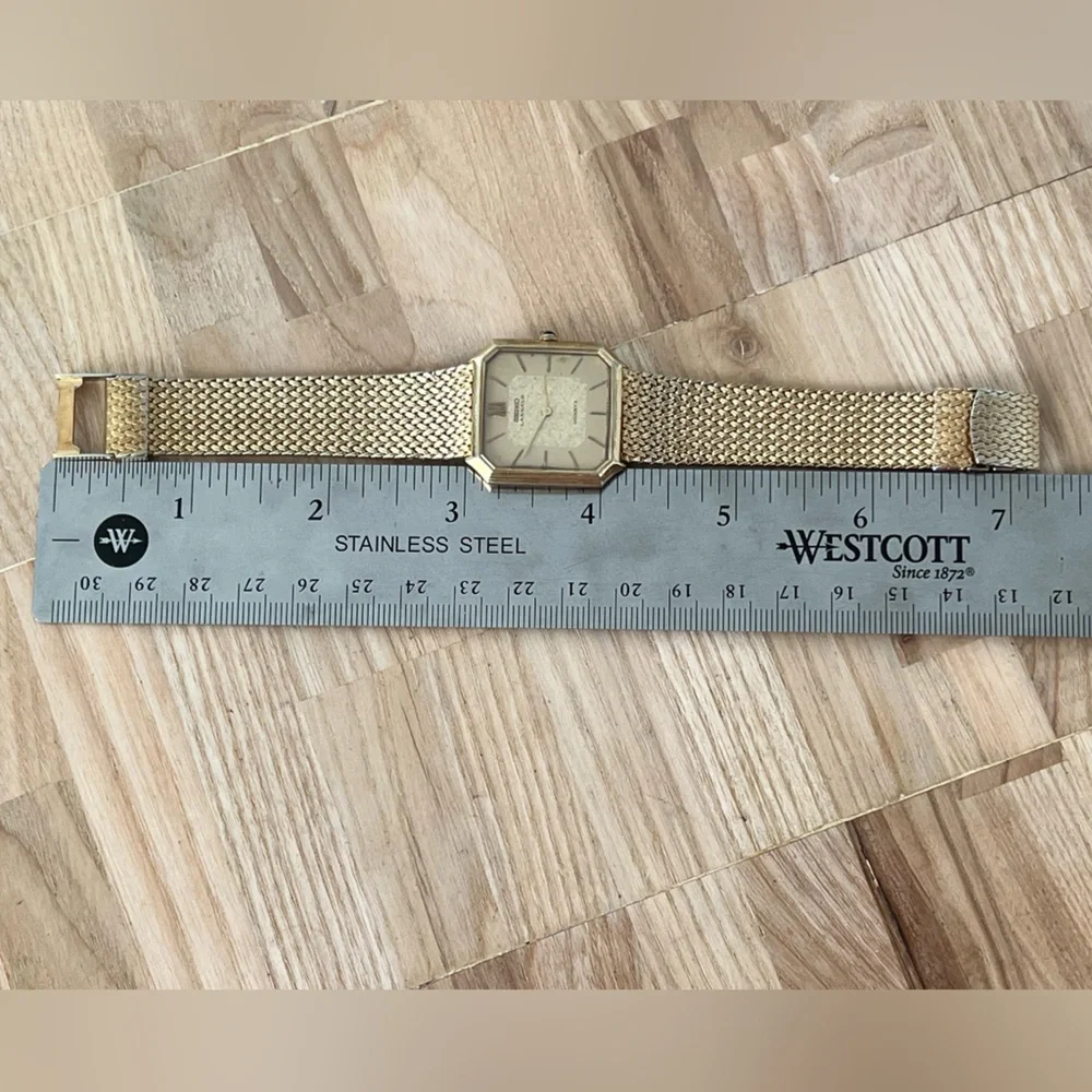 Seiko Lassale Ultra Rare Vintage Luxury Watch Gold Weave Bracelet Sparkling Dial